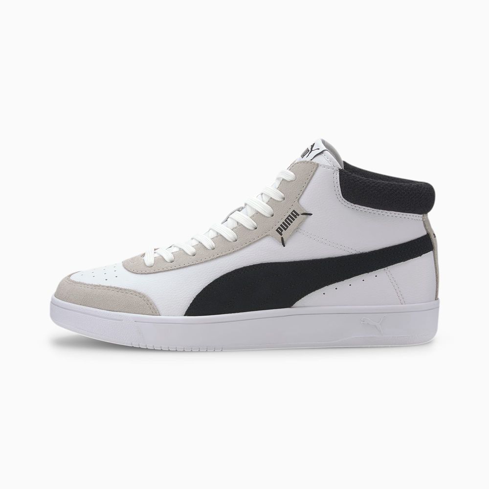 Puma Court Legend Mid Cut Férfi Sportcipő - Fehér/Fekete ( Hungary - GYUQS2608 )